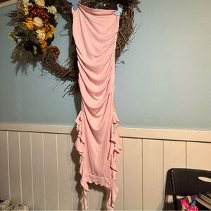 Elegant Pink Ruched Dress